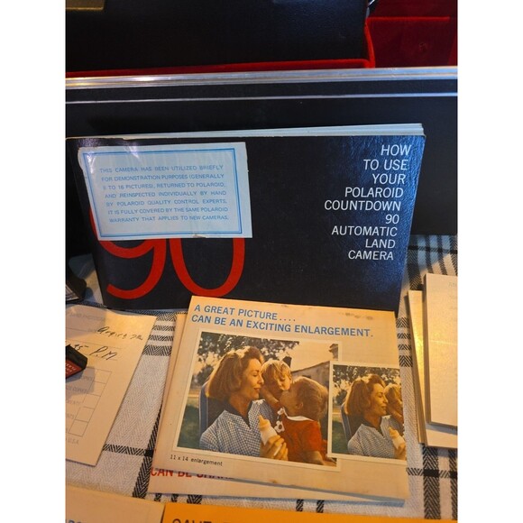 Vintage Polaroid Countdown 90 Automatic Land Camera External Flash and Case - Picture 6 of 14